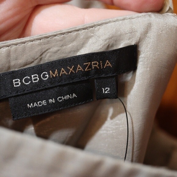 BCBGMAXAZRIA Gray Seashell Print Cotton Woven Babydoll Mini Dress 12 NWT - Picture 10 of 12